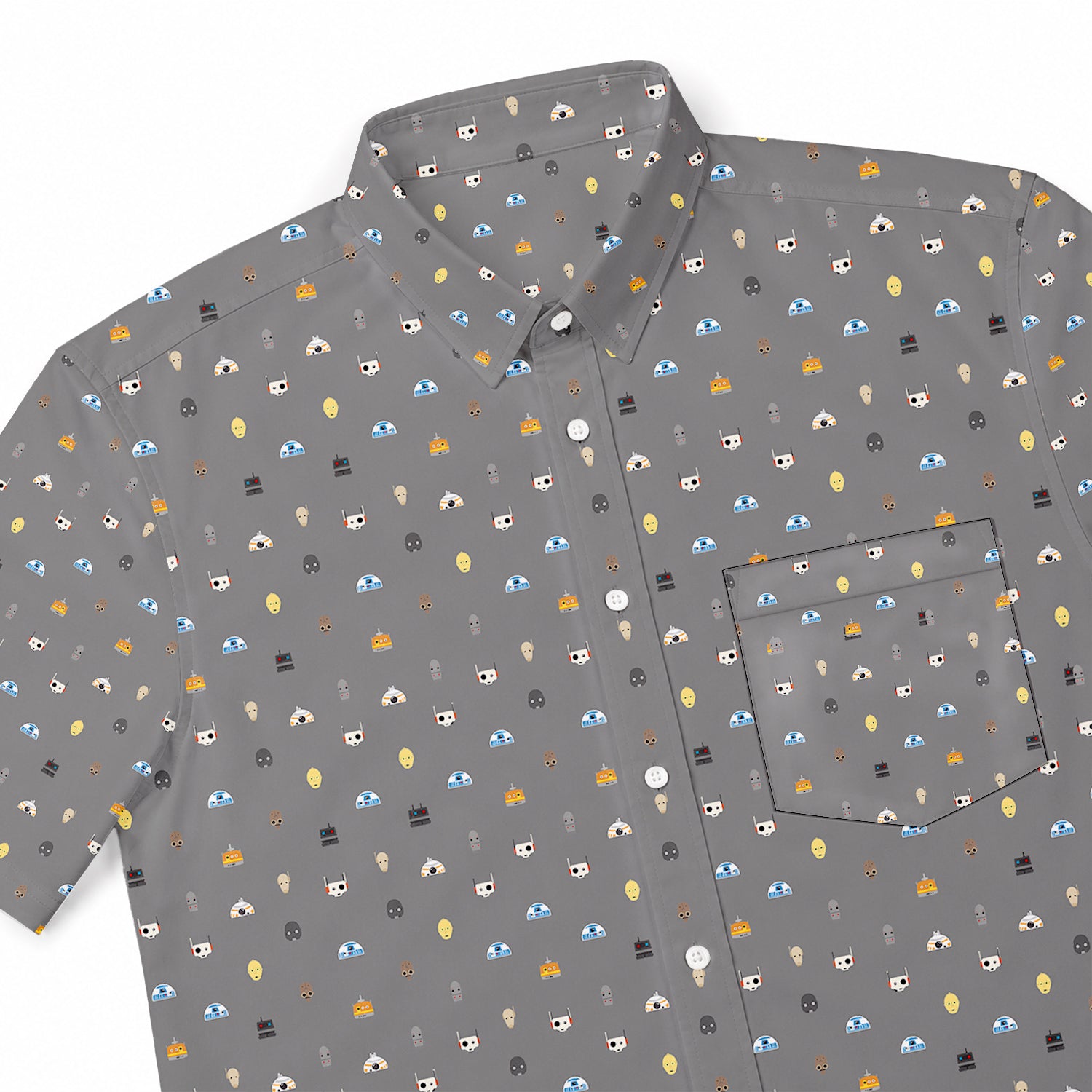 Galactic Droid Registry Hawaiian Shirt with Pocket - Star Wars Button Down Shirt