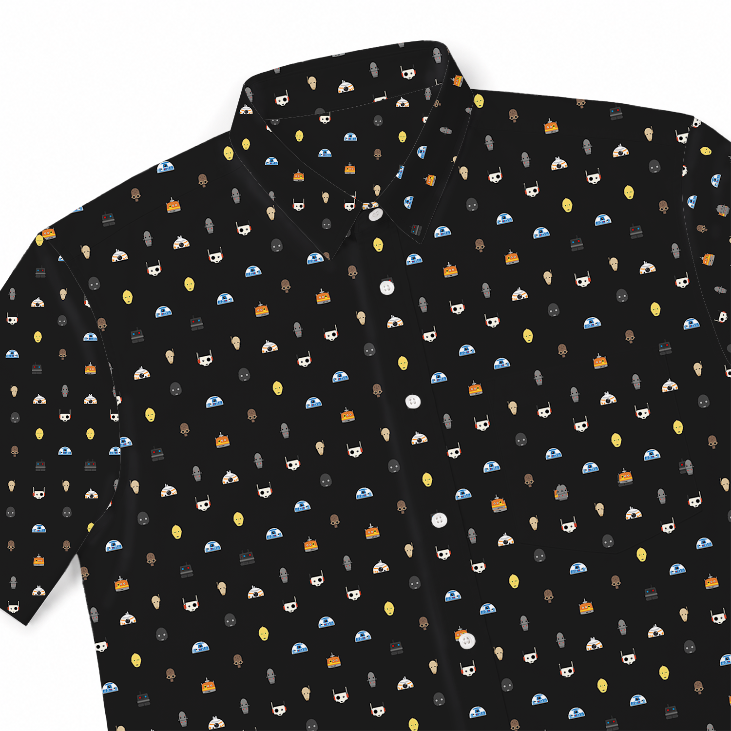 Galactic Droid Registry Hawaiian Shirt with Pocket - Star Wars Button Down Shirt