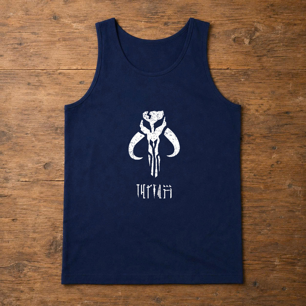 Custom Name in Aurebesh/Mando'a and Galactic Code Tanktop - Personalized Tanktop Front And Back