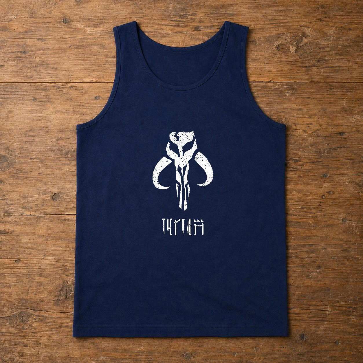 Custom Name in Aurebesh/Mando'a and Galactic Code Tanktop - Personalized Tanktop Front And Back