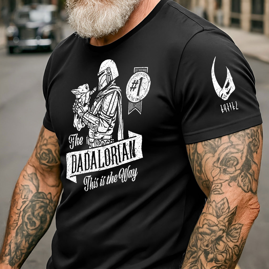 Custom Dadalorian Name in Mando'a Sleeve Printed Shirt - Personalized Shirt and Sleeve
