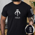 Custom Name in Aurebesh/Mando'a and Star Wars Code Sleeve Printed Shirt - Personalized Shirt and Sleeve