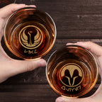 Custom Name in Aurebesh/ Mando'a Star Wars Engraved Whiskey Glass - Personalized Old Fashioned 11OZ Scotch Glass