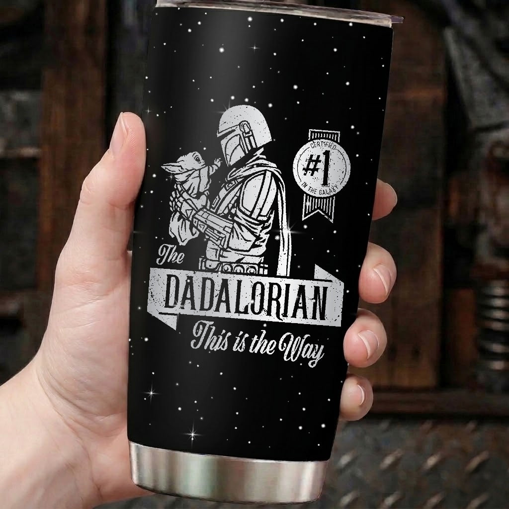 Custom Dadalorian Aurebesh Mando'a Star Wars 20Oz Tumbler - Insulated Mug with Lid - Personalized Tumbler Cup