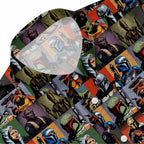Mandalorian Characters Block Hawaiian Shirt with Pocket - Star Wars Button Down Shirt