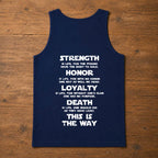 Custom Name in Aurebesh/Mando'a and Galactic Code Tanktop - Personalized Tanktop Front And Back