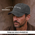 Vintage Aurebesh Star Wars Washed Cap - Personalized Distressed Denim Cap