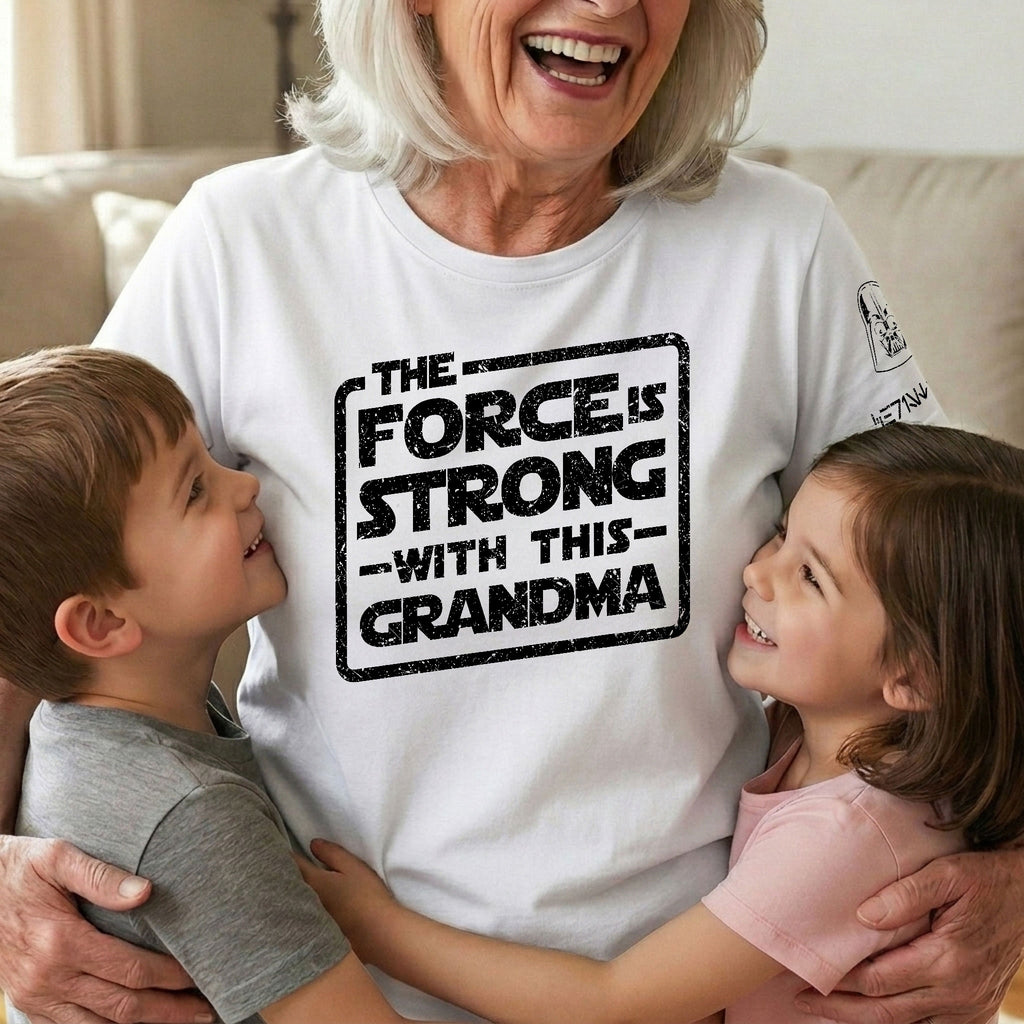 Custom The Force Mom Name in Aurebesh Sleeve Printed Shirt - Personalized Mother's Day Shirt