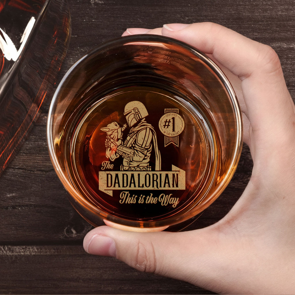 Vintage Aurebesh Dadalorian Star Wars Whiskey Glass - Personalized Old Fashioned 11OZ Scotch Glass