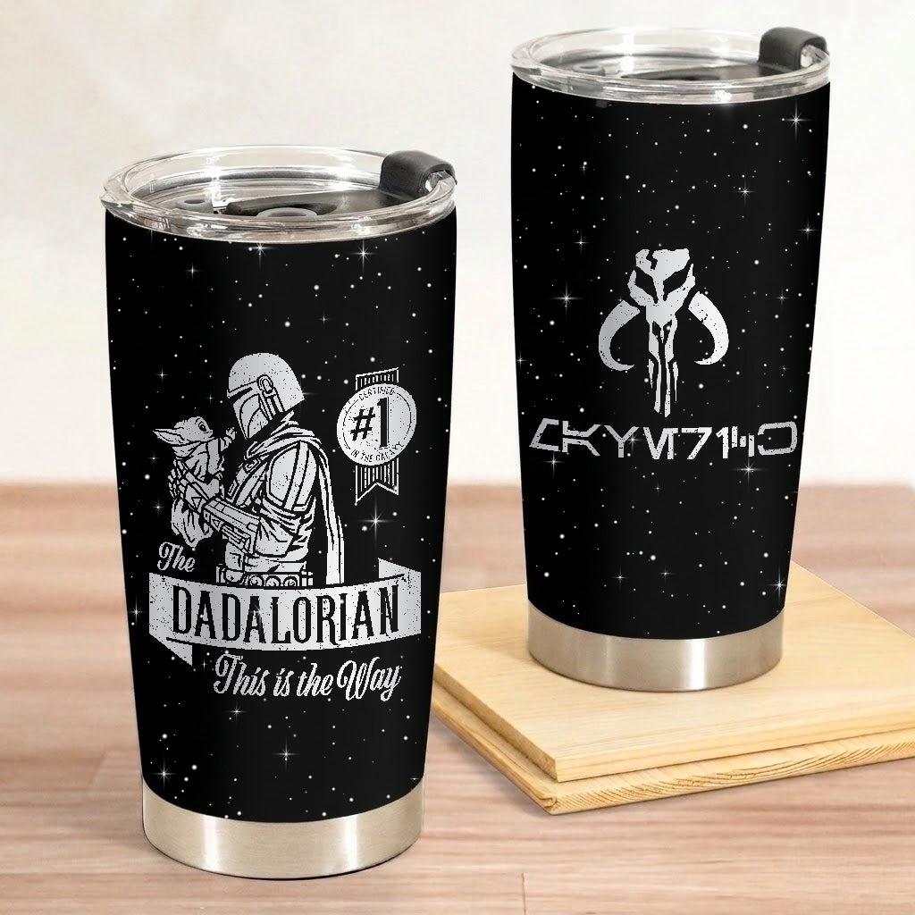 Custom Dadalorian Aurebesh Mando'a Star Wars 20Oz Tumbler - Insulated Mug with Lid - Personalized Tumbler Cup