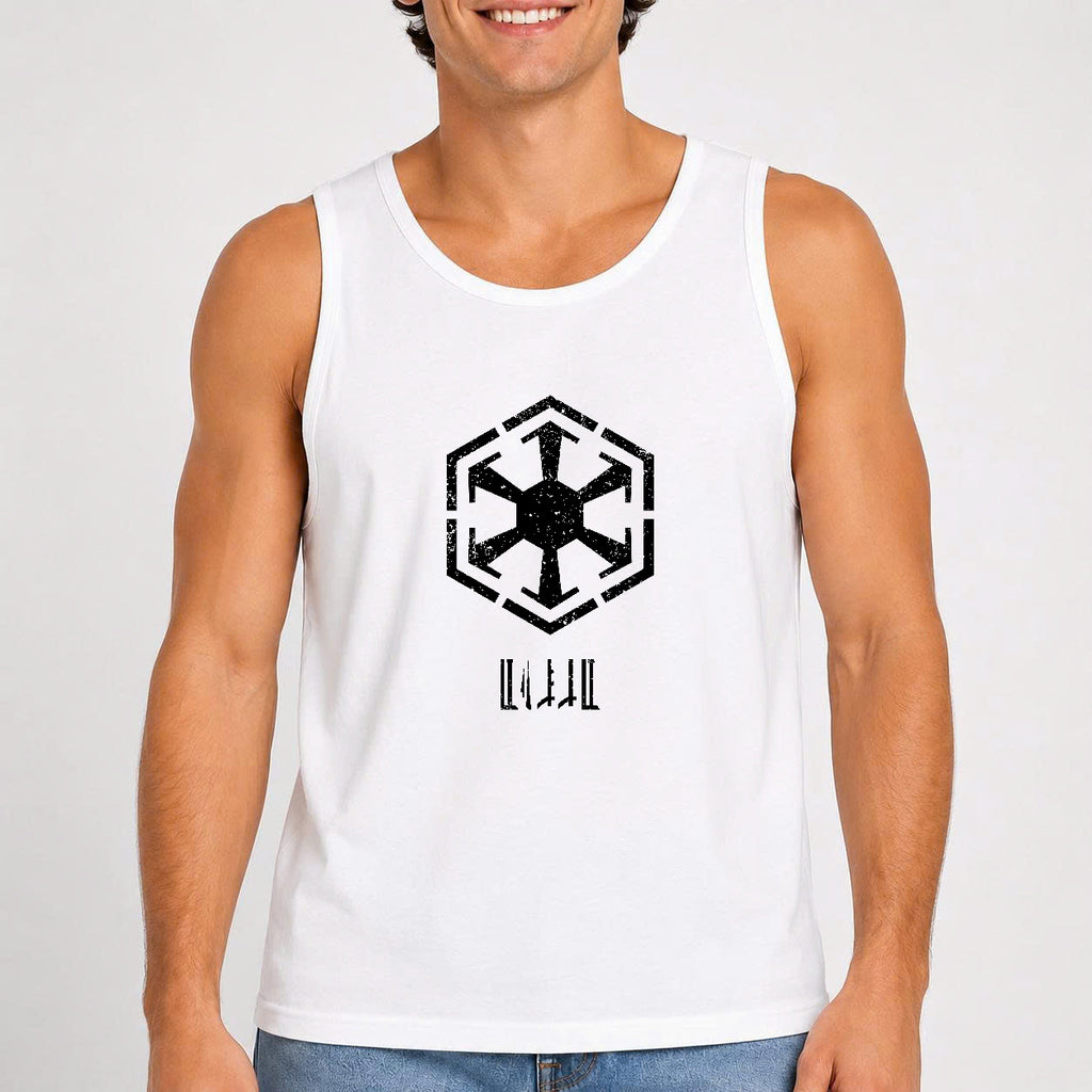 Custom Name in Aurebesh/Mando'a and Star Wars Code Tanktop - Personalized Tanktop Front And Back