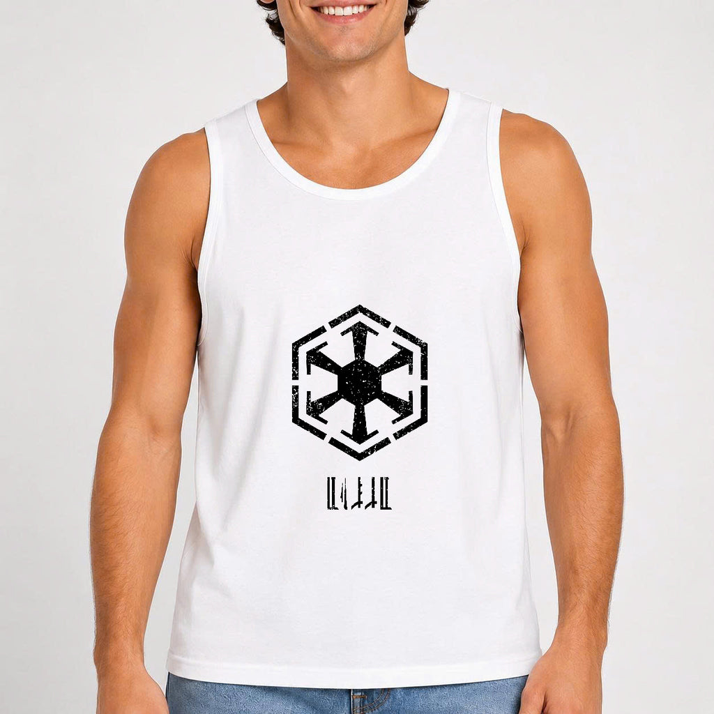 Custom Name in Aurebesh/Mando'a and Galactic Code Tanktop - Personalized Tanktop Front And Back