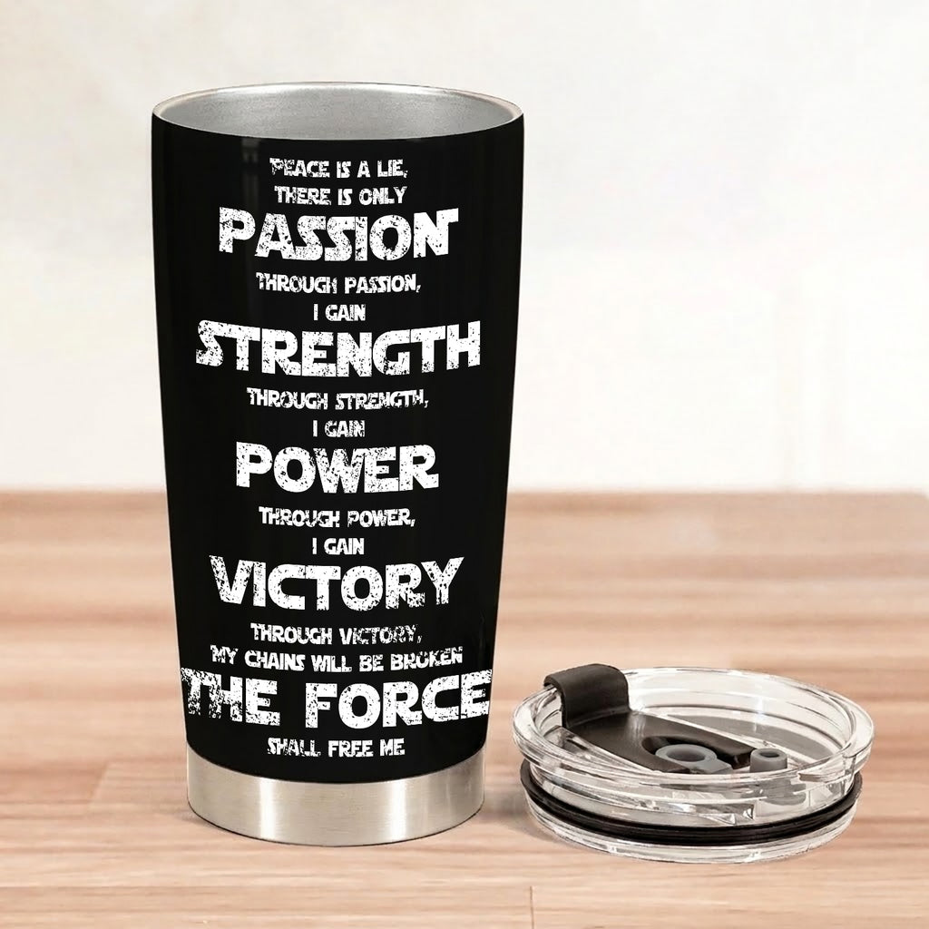 Custom Star Wars Code and Name in Aurebesh/Mando'a 20Oz Tumbler - Personalized Sith Code/ Jedi Code/ Code of Honor Insulated Mug with Lid