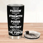 Custom Star Wars Code and Name in Aurebesh/Mando'a 20Oz Tumbler - Personalized Sith Code/ Jedi Code/ Code of Honor Insulated Mug with Lid