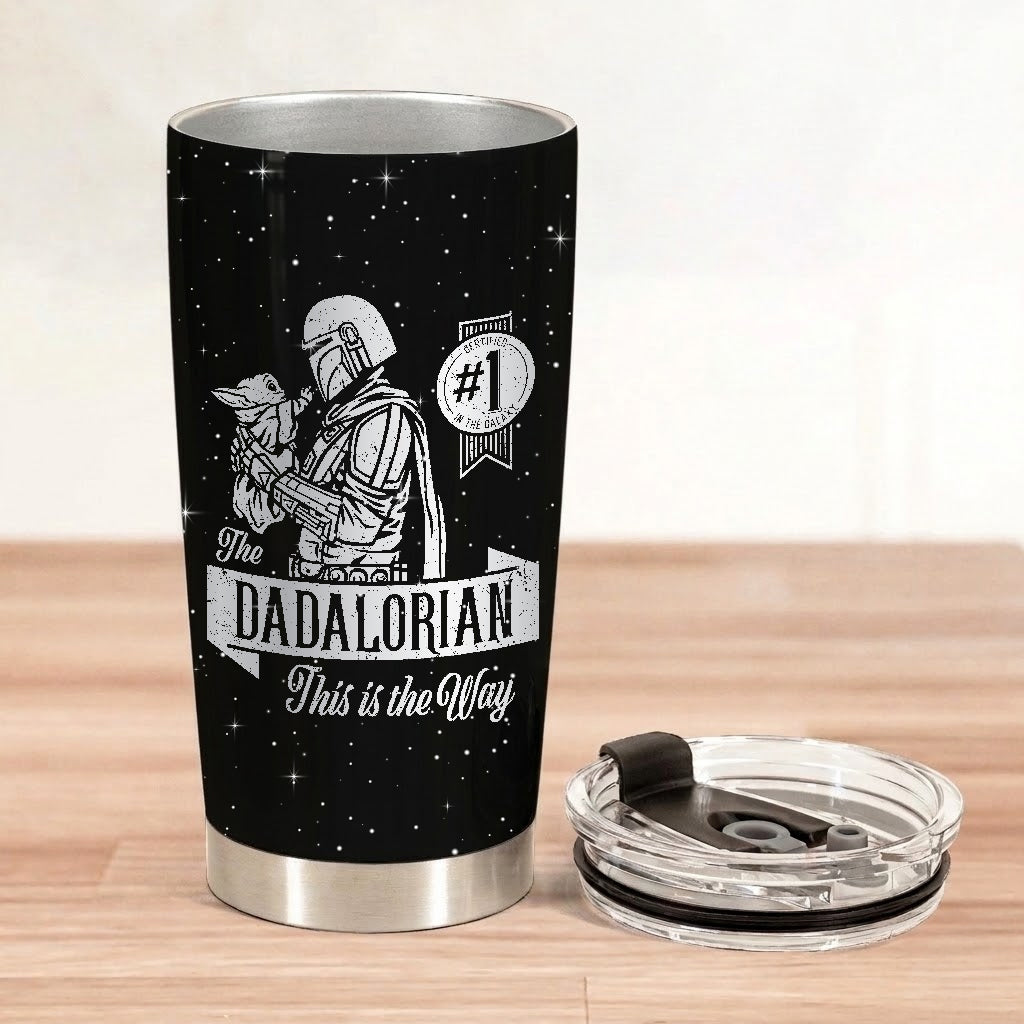 Custom Dadalorian Aurebesh Mando'a Star Wars 20Oz Tumbler - Insulated Mug with Lid - Personalized Tumbler Cup