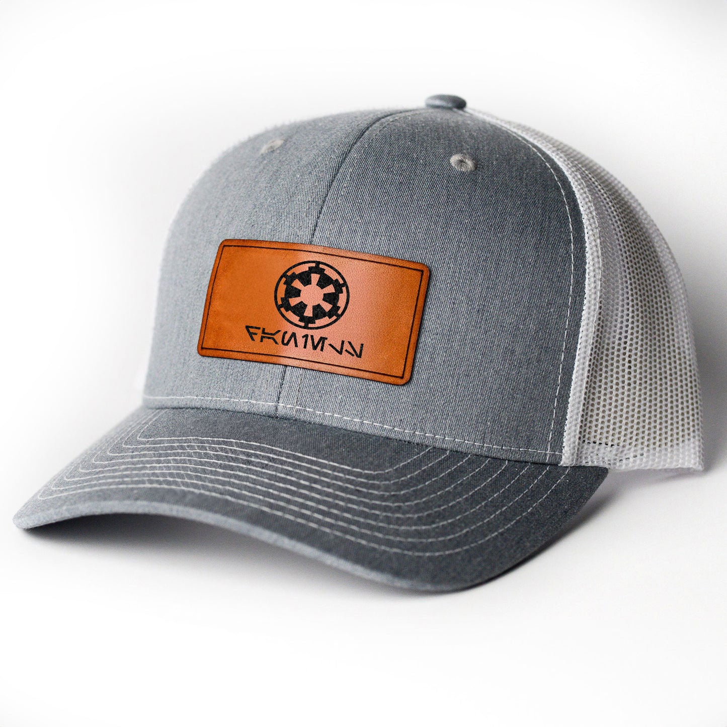 Vintage Aurebesh Galactic Hat - Personalized Leather Patch Hat