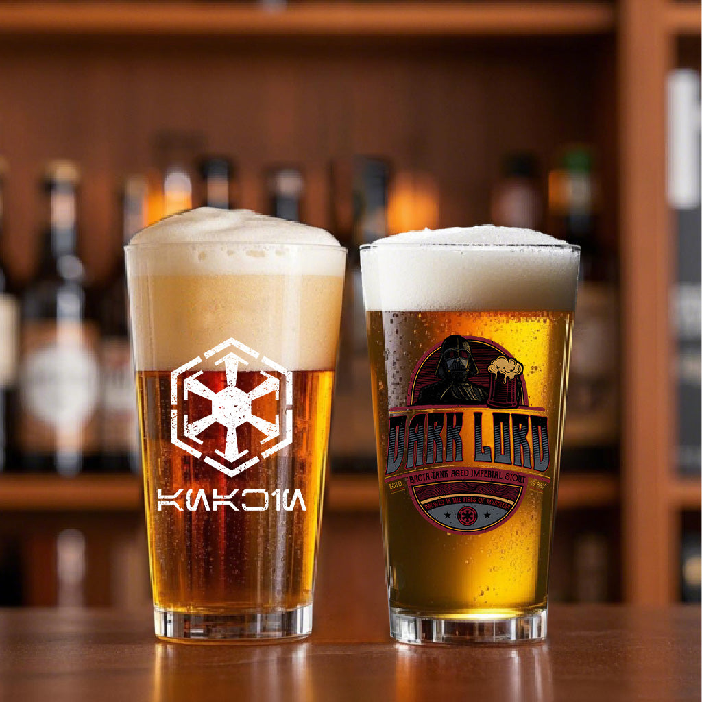 Dark Lord Stout 16oz Beer Glass - Galactic Personalized Beer Glass