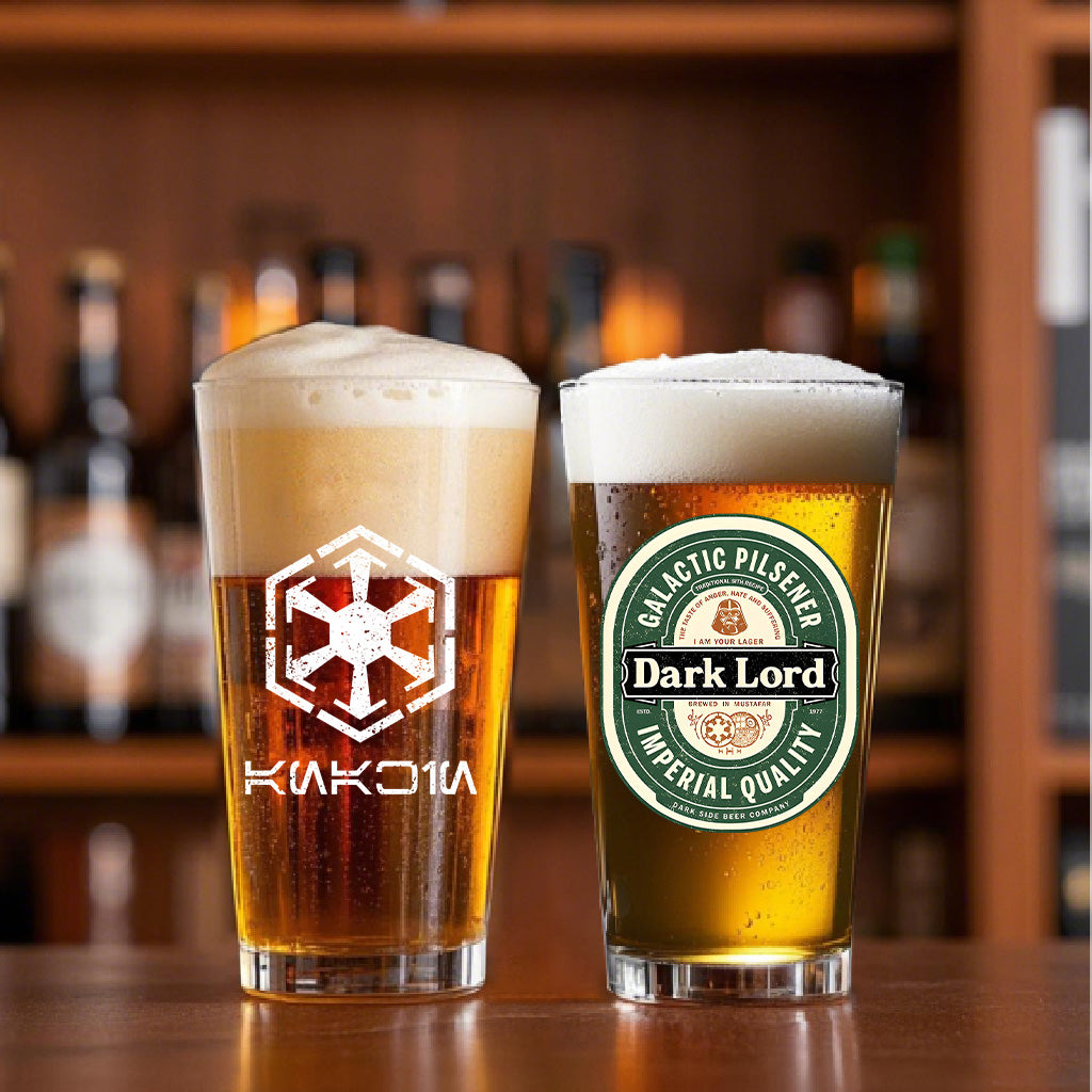 Dark Lord Pilsener 16oz Beer Glass - Galactic Personalized Beer Glass