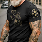#1 Dad Vader With Custom Name in Aurebesh/Mando'a Sleeve Printed Shirt - Personalized Shirt and Sleeve