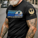 Providing Sarcasm And Tech Support Since 1977 With Custom Name in Aurebesh/Mando'a Sleeve Printed Shirt - Personalized Shirt and Sleeve