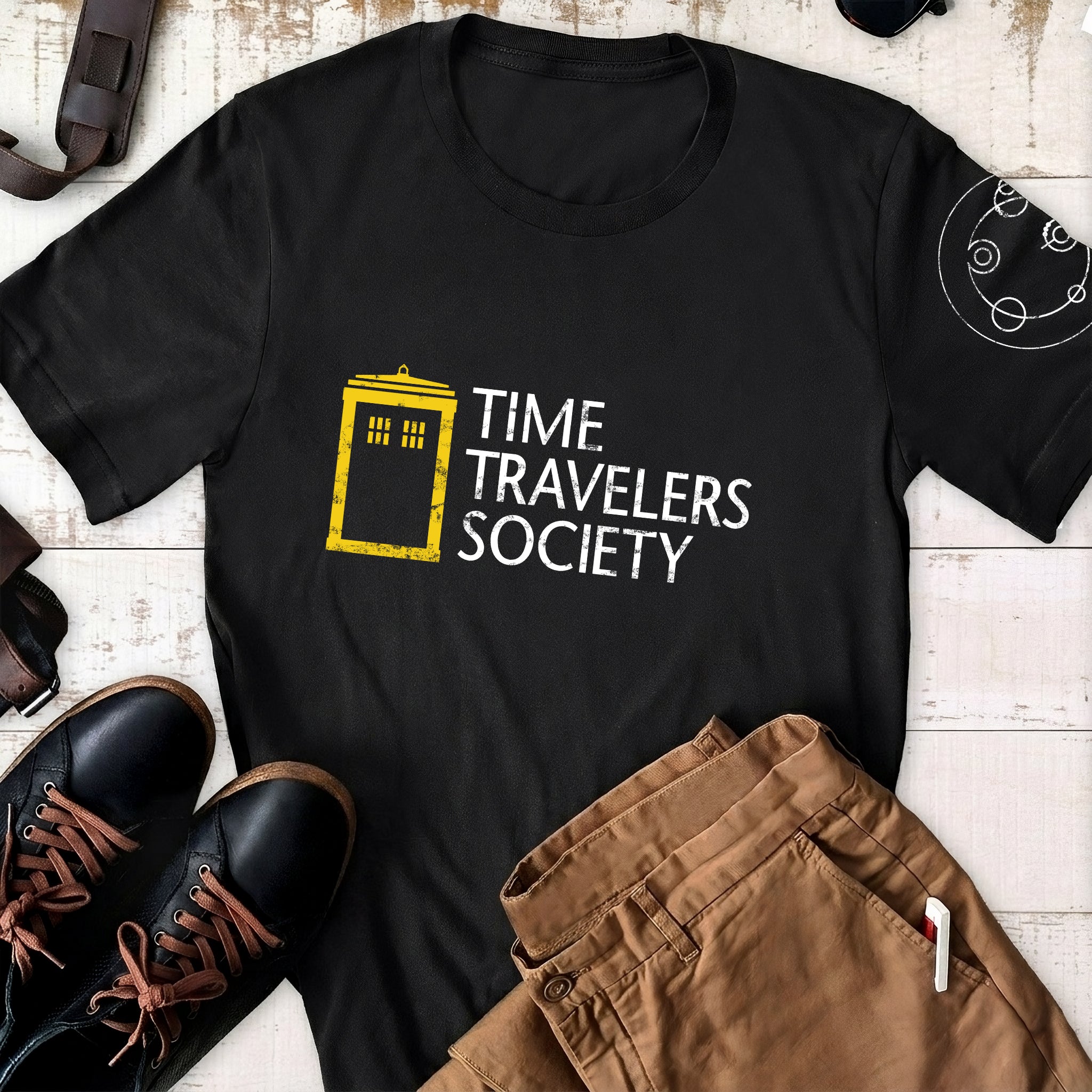 Time Travelers Society With Custom Gallifreyan Name Printed Shirt - Sci-fi Movie Personalized Shirt
