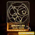 Custom Gallifreyan Time Lord Companion Acrylic Night Light - Personalized Anniversary Night Light