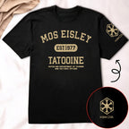 Outer Rim Tourism With Custom Name in Aurebesh/Mando'a Sleeve Printed Shirt - Personalized Shirt and Sleeve