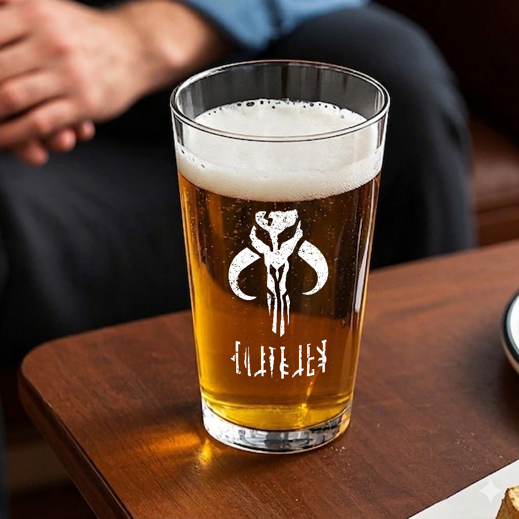 Beskar Brew 16oz Beer Glass - Galactic Personalized Beer Glass