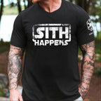 Sith Happens With Custom Name in Aurebesh/Mando'a Sleeve Printed Shirt - Personalized Shirt and Sleeve