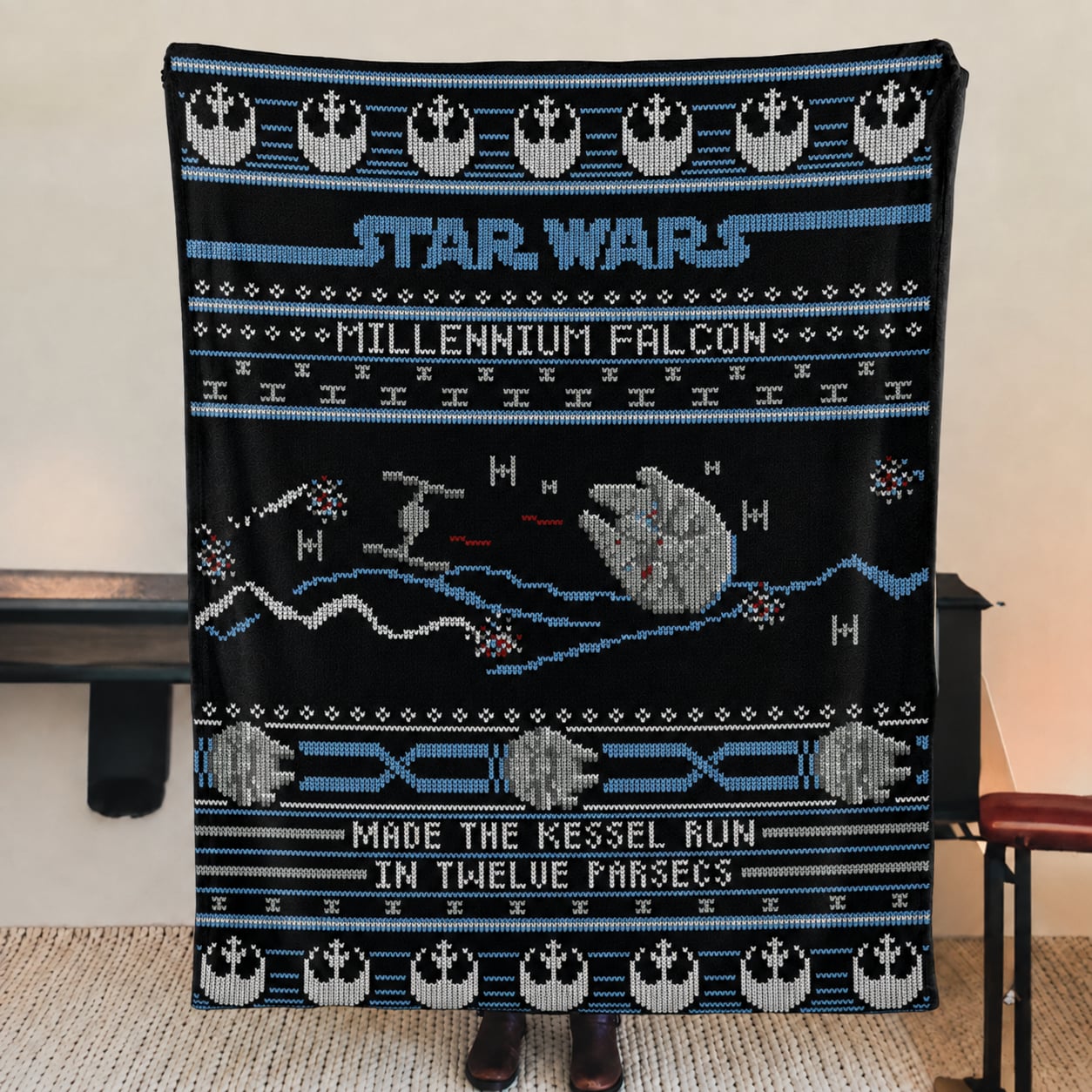 Millennium Falcon Blanket - Galactic Christmas Gift for Fans