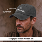 Vintage Aurebesh Star Wars Washed Cap With Logo - Personalized Distressed Denim Cap