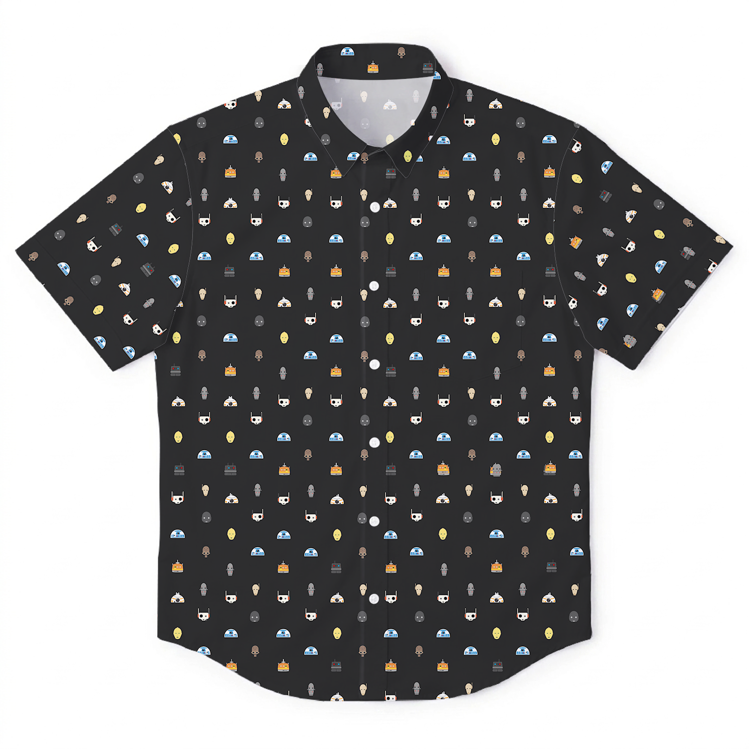 Galactic Droid Registry Hawaiian Shirt with Pocket - Star Wars Button Down Shirt