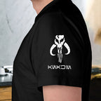 Bounty Hunter With Custom Name in Aurebesh/Mando'a Sleeve Printed Shirt - Personalized Shirt and Sleeve