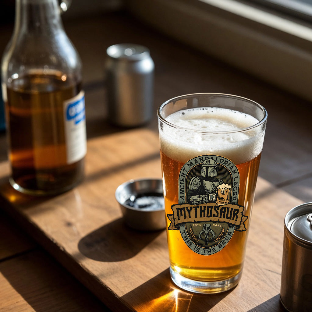 Mythosaur Lager 16oz Beer Glass - Galactic Personalized Beer Glass
