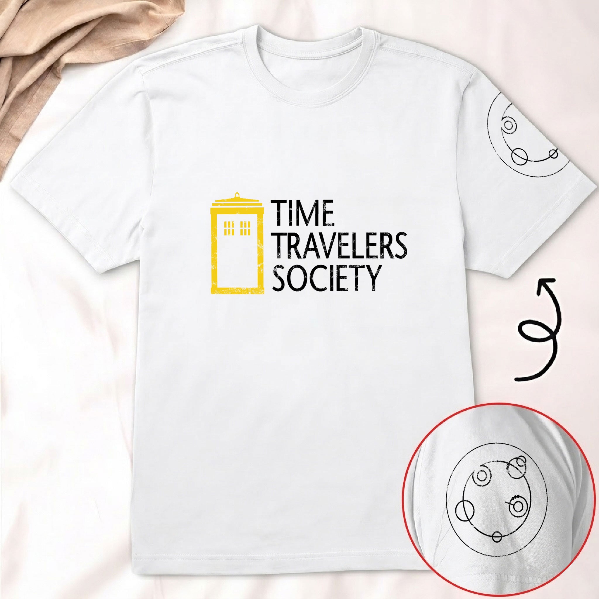 Time Travelers Society With Custom Gallifreyan Name Printed Shirt - Sci-fi Movie Personalized Shirt