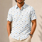 Galactic Droid Registry Hawaiian Shirt with Pocket - Star Wars Button Down Shirt