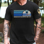 Providing Sarcasm And Tech Support Since 1977 With Custom Name in Aurebesh/Mando'a Sleeve Printed Shirt - Personalized Shirt and Sleeve