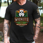 Wicket's Camping Club With Custom Name in Aurebesh/Mando'a Sleeve Printed Shirt - Personalized Shirt and Sleeve