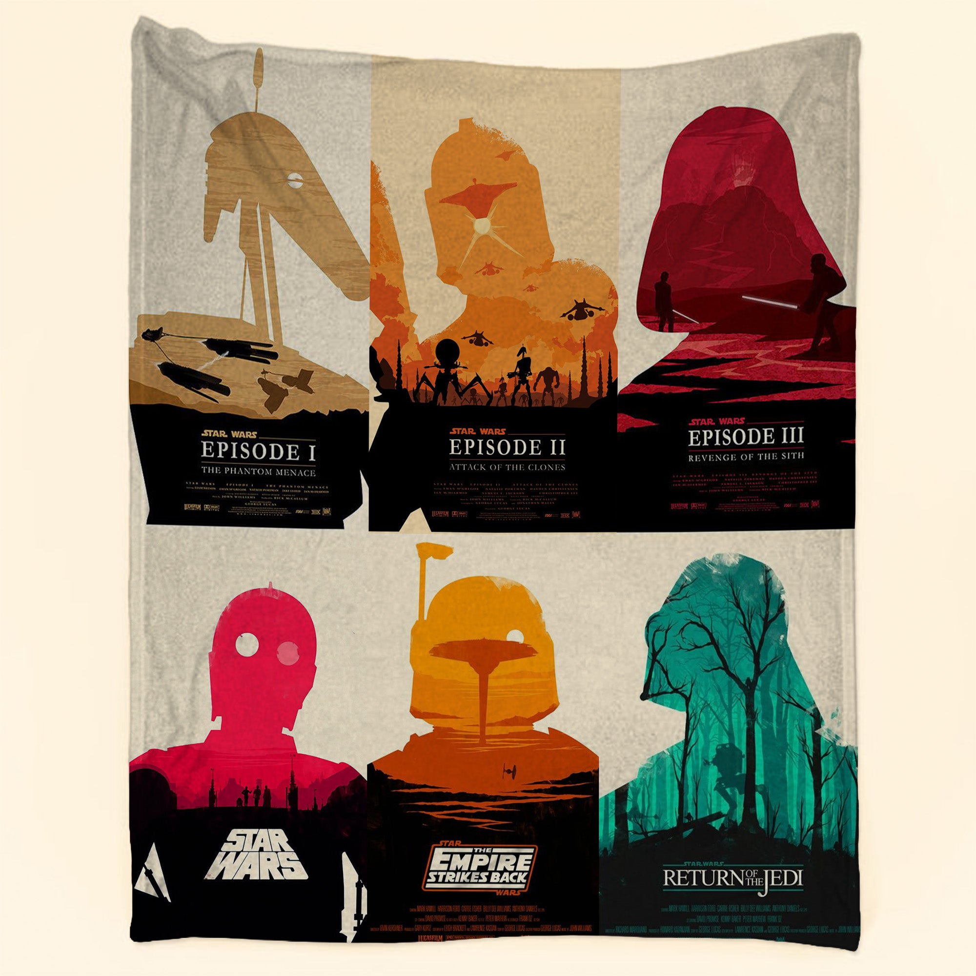 Legendary Saga Sci-fi Movies Silhouette Blanket - Movie Art Christmas Sherpa Blanket Gift for Fans