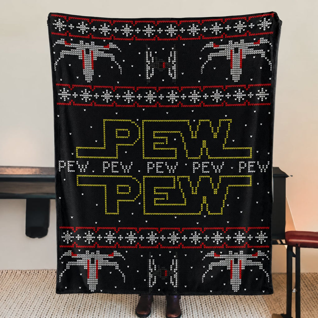 Galactic TIE Fighter Pew Pew Blanket - Galactic Christmas Gift for Fans