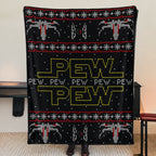 Galactic TIE Fighter Pew Pew Blanket - Galactic Christmas Gift for Fans