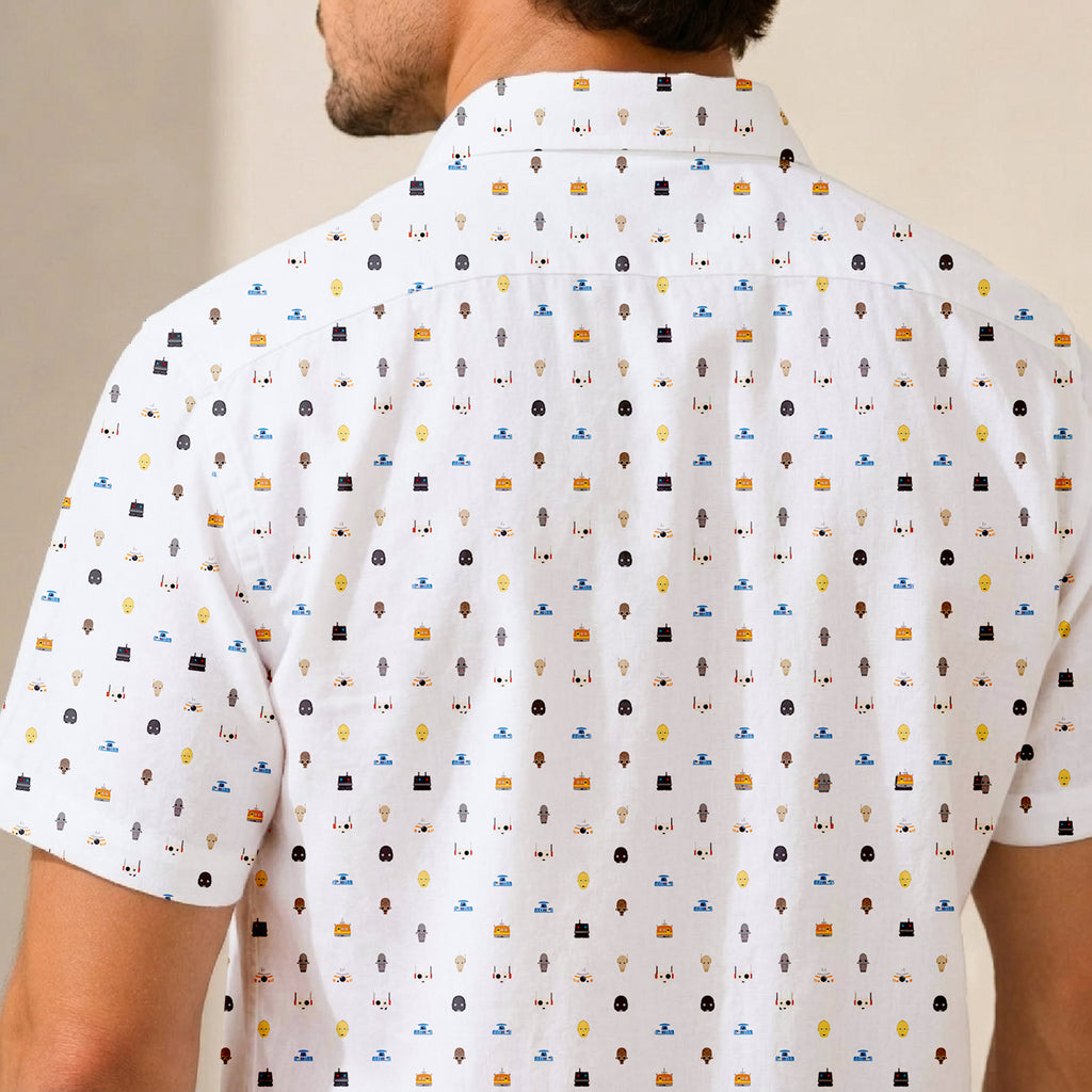 Galactic Droid Registry Hawaiian Shirt with Pocket - Star Wars Button Down Shirt