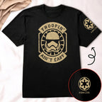 Troopin Aint Easy With Custom Name in Aurebesh/Mando'a Sleeve Printed Shirt - Personalized Shirt and Sleeve