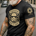 Troopin Aint Easy With Custom Name in Aurebesh/Mando'a Sleeve Printed Shirt - Personalized Shirt and Sleeve