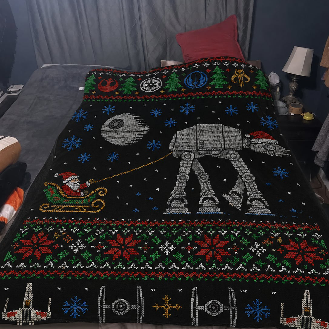 AT-AT Santa Blanket - Galactic Christmas Gift for Fans