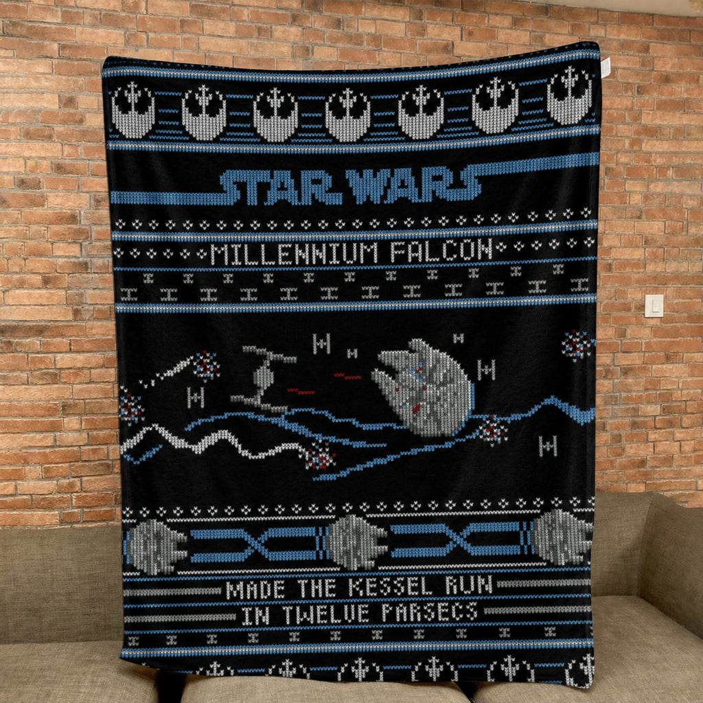 Millennium Falcon Blanket - Galactic Christmas Gift for Fans