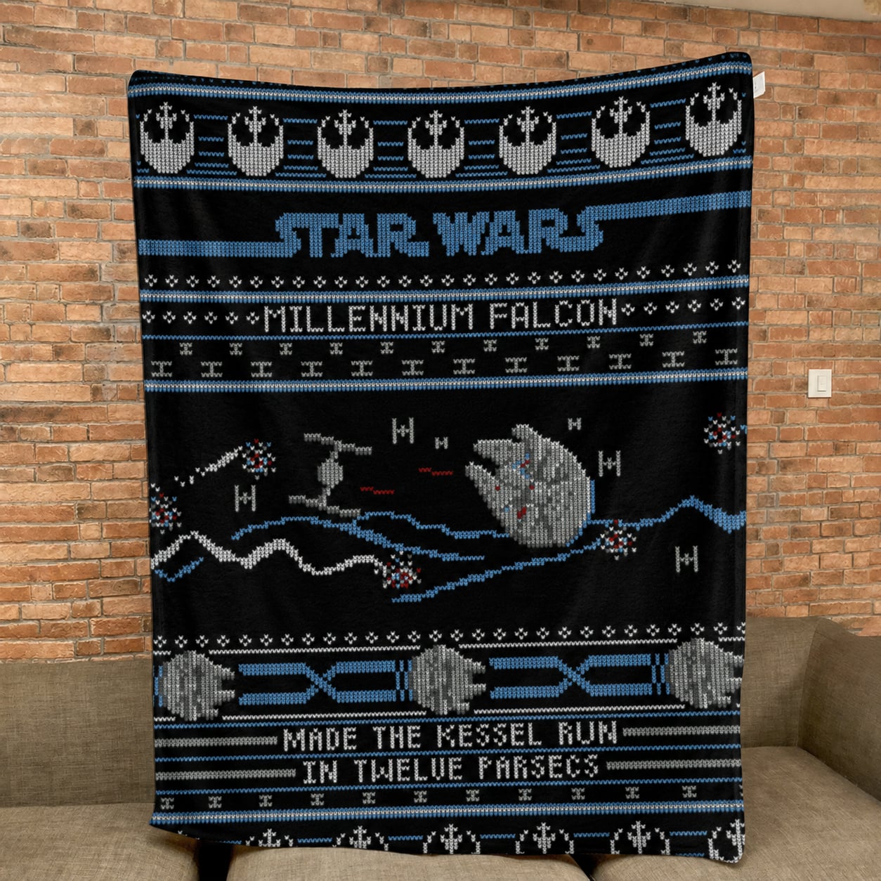 Millennium Falcon Blanket - Galactic Christmas Gift for Fans