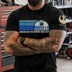Providing Sarcasm And Tech Support Since 1977 With Custom Name in Aurebesh/Mando'a Sleeve Printed Shirt - Personalized Shirt and Sleeve
