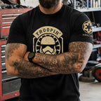 Troopin Aint Easy With Custom Name in Aurebesh/Mando'a Sleeve Printed Shirt - Personalized Shirt and Sleeve