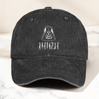 Vintage Aurebesh Star Wars Washed Cap With Logo - Personalized Distressed Denim Cap